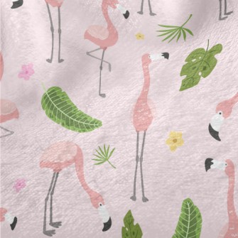 Flower World Flamingo Minky