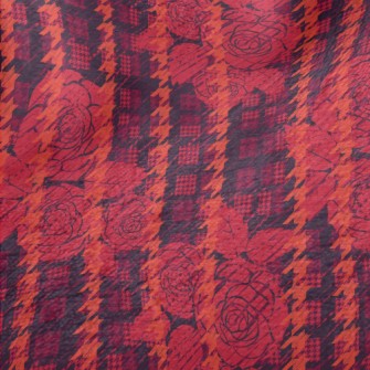 Houndstooth Rose Minky