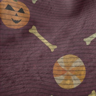 Halloween Pumpkin Bones Minky