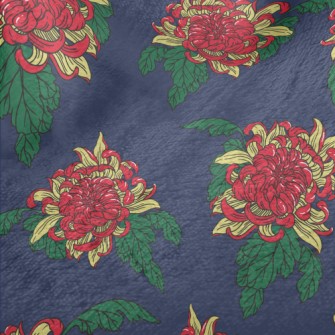 Bright Red Flowers Minky