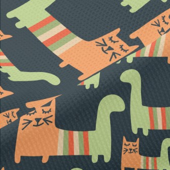 Funny Striped Cat Piqué