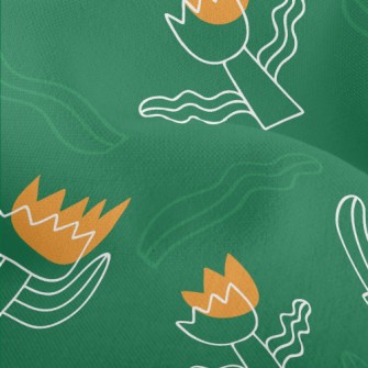Weird Wavy Flowers Lightweight Performance Linen
