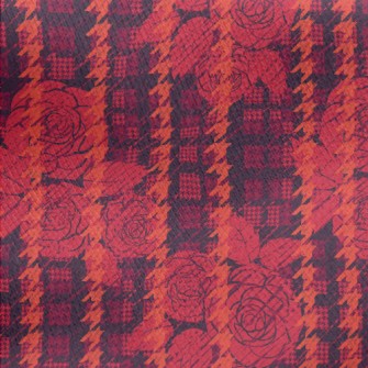 Houndstooth Rose Jersey Backed Fleece