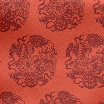 Traditional Lion Dance Paper C Jersey Backed Fleece