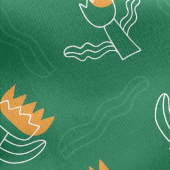 Weird Wavy Flowers Jersey Backed Fleece