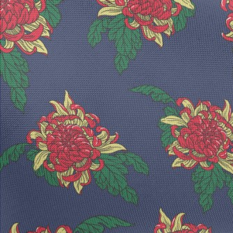 Bright Red Flowers Pongee