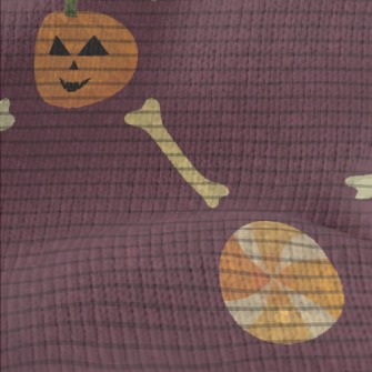 Halloween Pumpkin Bones Stretch Jersey