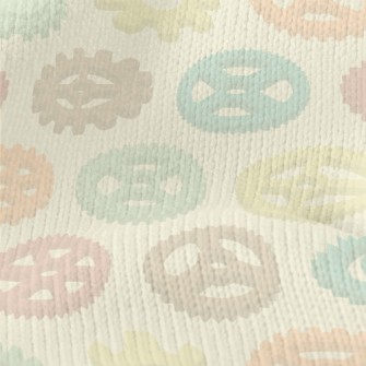 Colorful Gear Pattern Stretch Jersey