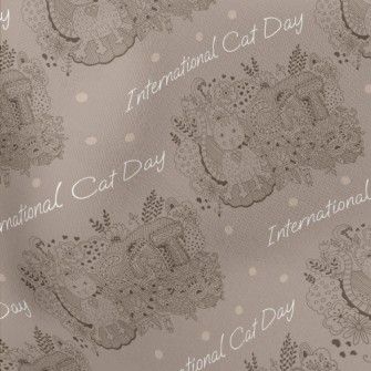 Healing Cat Lines Lightweight Cotton Poplin