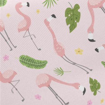 Flower World Flamingo Midweight Cotton Poplin