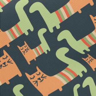 Funny Striped Cat Midweight Cotton Poplin