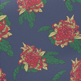Bright Red Flowers Midweight Cotton Poplin
