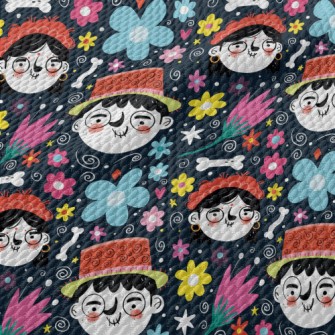Colorful World Characters Birdseye Piqué