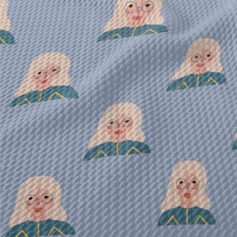 Cute Girl With Glasses Birdseye Piqué