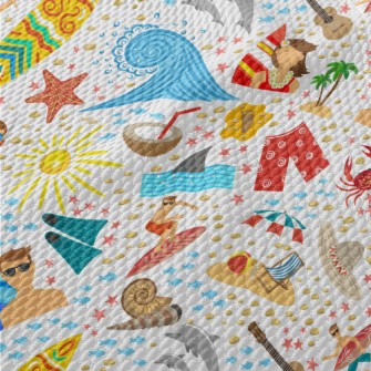 Summer Beach Activities Birdseye Piqué