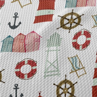 Lighthouse Lifebuoy Anchor Birdseye Piqué