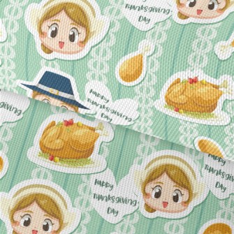 Thanksgiving Boy And Girl Waterproof Oxford