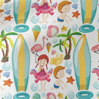 Children Playing On The Beach Waterproof Canvas