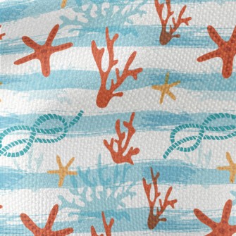 Striped Coral Starfish Waterproof Canvas
