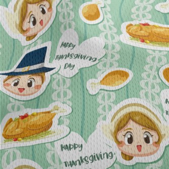 Thanksgiving Boy And Girl Athletic Mesh Flat Back