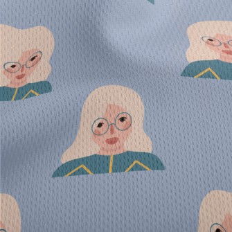 Cute Girl With Glasses Athletic Mesh Flat Back