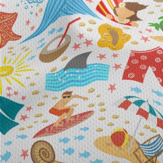 Summer Beach Activities Athletic Mesh Flat Back