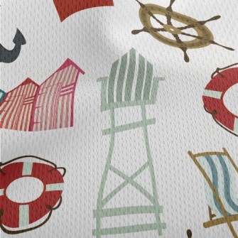 Lighthouse Lifebuoy Anchor Athletic Mesh Flat Back
