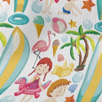 Children Playing On The Beach Terry