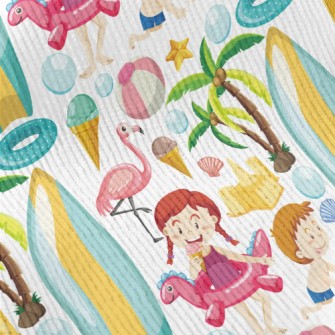 Children Playing On The Beach Standard Corduroy