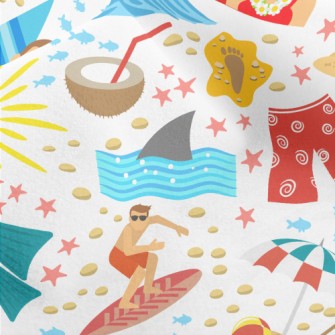 Summer Beach Activities Micro Fleece