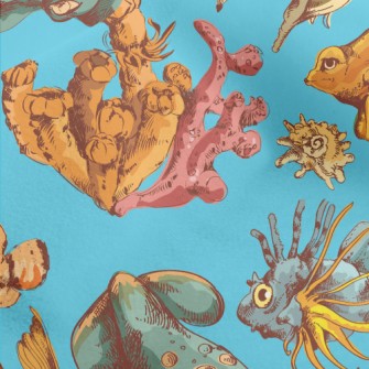 Colorful Marine Life Micro Fleece