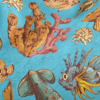 Colorful Marine Life Minky