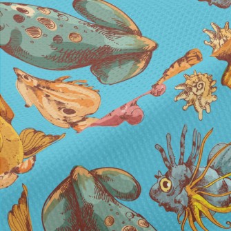 Colorful Marine Life Piqué