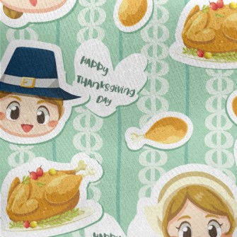 Thanksgiving Boy And Girl Jersey Backed Fleece