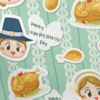 Thanksgiving Boy And Girl Pongee
