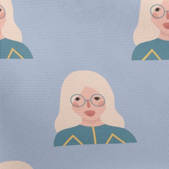 Cute Girl With Glasses Pongee