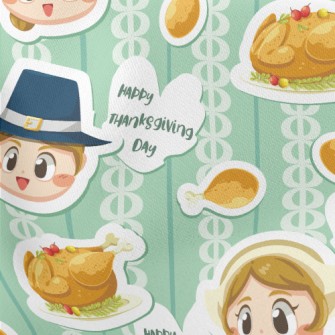 Thanksgiving Boy And Girl Lightweight Cotton Poplin