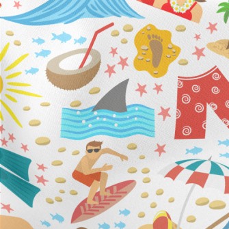 Summer Beach Activities Lightweight Cotton Poplin