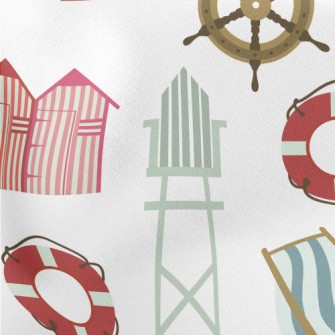 Lighthouse Lifebuoy Anchor Lightweight Cotton Poplin
