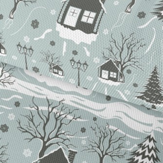 A Cozy Town In The Snow Waterproof Oxford