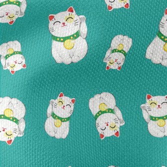 Smiling Lucky Cat Waterproof Canvas