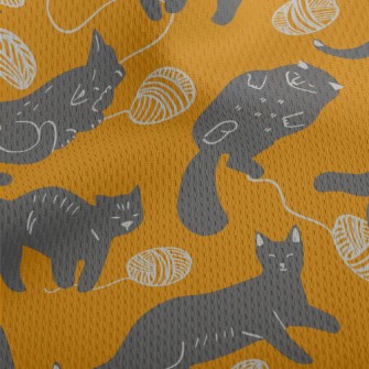 Cute Black Cat Athletic Mesh Flat Back