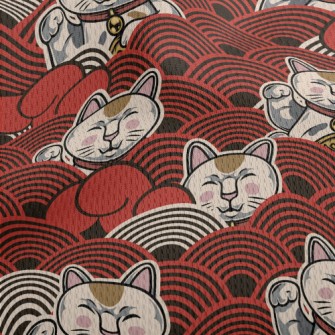 Serious Face Lucky Cat Athletic Mesh Flat Back