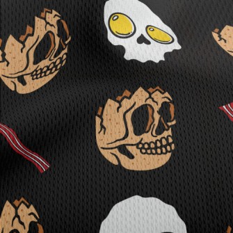 Skull Poached Egg Bacon Athletic Mesh Flat Back