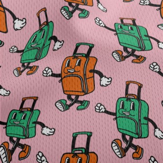 Walking Face Suitcase Athletic Mesh Flat Back