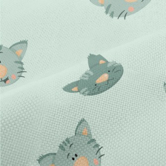 Playful Big Head Cat Performance Linen