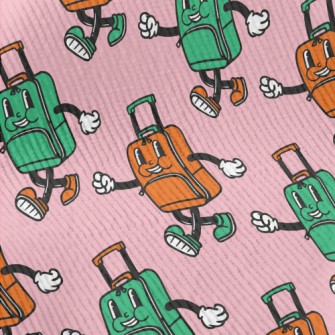 Walking Face Suitcase Standard Corduroy