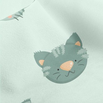 Playful Big Head Cat Micro Fleece