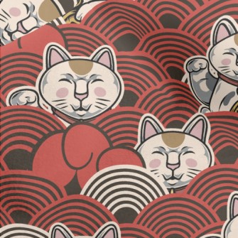 Serious Face Lucky Cat Micro Fleece