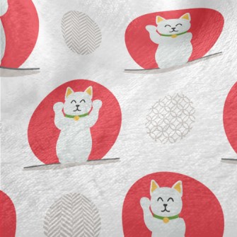 Red And White Lucky Cat Minky